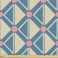 thumbnail image 1 of Ambesonne Geometric Fabric by the Yard Upholstery, Abstract Triangle Circle, 2 Yards, Pastel Pink and Pale Khaki, 1 of 1