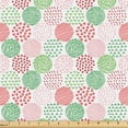 thumbnail image 1 of Ambesonne Geometric Fabric by the Yard Upholstery, Christmas Toned Shapes, 10 Yards, Green White and Dark Pink, 1 of 5