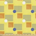 thumbnail image 1 of Ambesonne Geometric Fabric by the Yard Upholstery, Circles Horizontal Lines, 1 Yard, Pastel Yellow and Dark Violet, 1 of 5