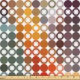 thumbnail image 1 of Ambesonne Geometric Fabric by the Yard Upholstery, Circles Stars Ornament, 5 Yards, Pale Brown and Army Green, 1 of 5
