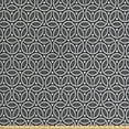 thumbnail image 1 of Ambesonne Geometric Fabric by the Yard Upholstery, Circular Honeycomb, 2 Yards, Grey Black White, 1 of 4