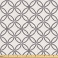 thumbnail image 1 of Ambesonne Geometric Fabric by the Yard Upholstery, Concentric Circular Theme, 3 Yards, Dark Grey and Eggshell, 1 of 1