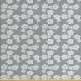 thumbnail image 1 of Ambesonne Geometric Fabric by the Yard Upholstery, Flower Buds Vintage, 2 Yards, Grey Beige, 1 of 4