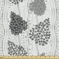 thumbnail image 1 of Ambesonne Geometric Fabric by the Yard Upholstery, Flowers and Curly Stripes, 3 Yards, Pale Grey Charcoal Grey, 1 of 5