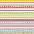 thumbnail image 1 of Ambesonne Geometric Fabric by the Yard Upholstery, Hearts Pattern Stripes, 1 Yard, Yellow Pistachio Green, 1 of 5