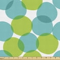 thumbnail image 1 of Ambesonne Geometric Fabric by the Yard Upholstery, Intertwined Circles Art, 5 Yards, White Lime Green and Seafoam, 1 of 5