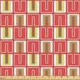 thumbnail image 1 of Ambesonne Geometric Fabric by the Yard Upholstery, Modern Japanese Artwork, 5 Yards, Vermilion White and Apricot, 1 of 5