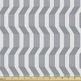 thumbnail image 1 of Ambesonne Geometric Fabric by the Yard Upholstery, Modern Vertical Stripes, 1 Yard, White and Charcoal Grey, 1 of 5