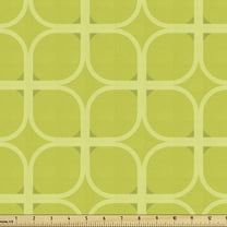 Ambesonne Geometric Fabric by the Yard Upholstery, Nostalgic Retro Forms Art, 10 Yards, Apple Green