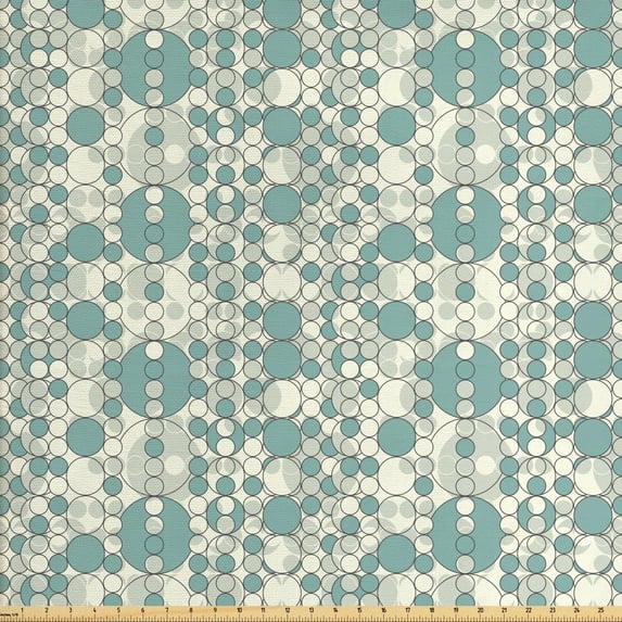 Ambesonne Geometric Fabric by the Yard Upholstery, Pale Toned Lattice, 10 Yards, Pale Teal Beige