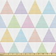 thumbnail image 1 of Ambesonne Geometric Fabric by the Yard Upholstery, Pastel Striped Triangles, 5 Yards, White Multicolor, 1 of 5