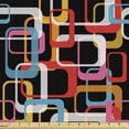 thumbnail image 1 of Ambesonne Geometric Fabric by the Yard Upholstery, Rectangle Pattern Rustic, 5 Yards, Brown Scarlet Sea Blue, 1 of 5