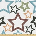 thumbnail image 1 of Ambesonne Geometric Fabric by the Yard Upholstery, Scattered Colorful Stars, 2 Yards, Brown Sand Brown and White, 1 of 5