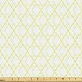 thumbnail image 1 of Ambesonne Geometric Fabric by the Yard Upholstery, Square Shaped Stripes Art, 5 Yards, Pale Yellow and White, 1 of 5