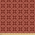 thumbnail image 1 of Ambesonne Geometric Fabric by the Yard Upholstery, Squares Rounds Ornament, 3 Yards, Dark Rust Redwood, 1 of 5