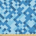 thumbnail image 1 of Ambesonne Geometric Fabric by the Yard Upholstery, Squares Sea and Sky Tones, 3 Yards, Dark Blue, 1 of 1