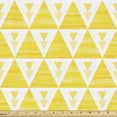 thumbnail image 1 of Ambesonne Geometric Fabric by the Yard Upholstery, Summer Tone Triangles, 2 Yards, Yellow and White, 1 of 5