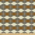 thumbnail image 1 of Ambesonne Geometric Fabric by the Yard Upholstery, Symmetrical Rhombuses Art, 1 Yard, Fawn Dark Sepia and Cream, 1 of 5