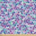 thumbnail image 1 of Ambesonne Geometric Fabric by the Yard Upholstery, Triangles Hexagons Plot, 5 Yards, Fuchsia Dark Seafoam, 1 of 5