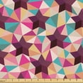 thumbnail image 1 of Ambesonne Geometric Fabric by the Yard Upholstery, Triangles Squares Stars, 2 Yards, Hot Pink and Dark Fuchsia, 1 of 1