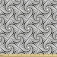 thumbnail image 1 of Ambesonne Geometric Fabric by the Yard Upholstery, Twirl Spiral Tiles Vortex, 2 Yards, Charcoal Grey White, 1 of 5