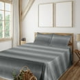 thumbnail image 1 of Ambesonne Geometric Fitted & Flat Sheet with Sham 3 Pcs Set, Monochrome Abstract Grey, Twin, Charcoal Grey Off White, 1 of 5