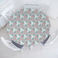 thumbnail image 1 of Ambesonne Geometric Fitted Round Tablecloth, Circle Pattern Stripes, 56"- 60" Diameter, Soft Blue and Turquoise, 1 of 1