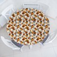 thumbnail image 1 of Ambesonne Geometric Fitted Round Tablecloth, Retro Rounds Circles Art, 36"- 40" Diameter, Amber Cinnamon Beige, 1 of 5