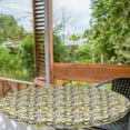 thumbnail image 1 of Ambesonne Geometric Fitted Round Tablecloth, Sketchy Circles, 36"- 40" Diameter, White Beige, 1 of 5