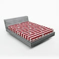 thumbnail image 1 of Ambesonne Geometric Fitted Sheet 2 Pcs Set, Stars and Stripe Theme, Full, Navy Blue Coconut Red, 1 of 3