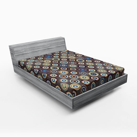 Ambesonne Geometric Fitted Sheet, Abstract Big Dots, Queen Size, Multicolor