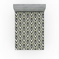 thumbnail image 1 of Ambesonne Geometric Fitted Sheet, Abstract Boho Ethnic Leaf, King Size, Charcoal Grey and Mustard, 1 of 5