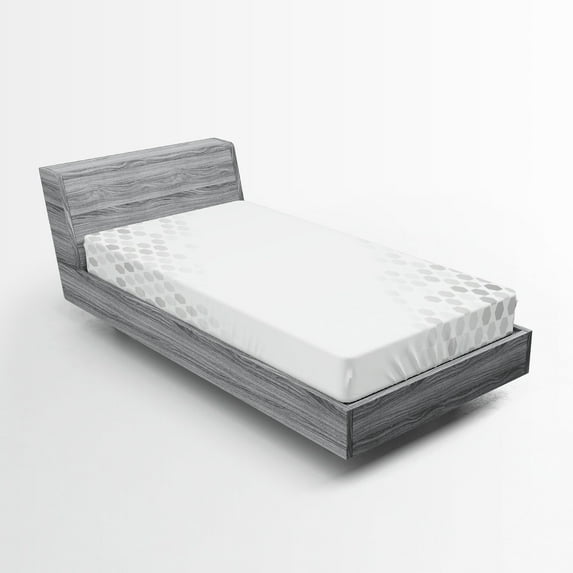 Ambesonne Geometric Fitted Sheet, Abstract Mosaic Art, Twin XL Size, White