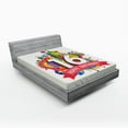 thumbnail image 1 of Ambesonne Geometric Fitted Sheet, Celebration Funky, Queen Size, Multicolor, 1 of 2
