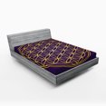 thumbnail image 1 of Ambesonne Geometric Fitted Sheet, Circle Overlap, Full Size, Dark Purple Earth Yellow, 1 of 3