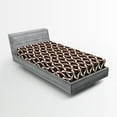 thumbnail image 1 of Ambesonne Geometric Fitted Sheet, Contrast Color Triangles, Twin Size, Seal Brown and Cream, 1 of 3