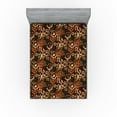 thumbnail image 1 of Ambesonne Geometric Fitted Sheet, Graffiti Art Earthy Back, King Size, Brown and Burnt Orange, 1 of 5