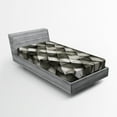 thumbnail image 1 of Ambesonne Geometric Fitted Sheet, Grey Ombre Squares, Twin Size, Charcoal Grey White, 1 of 2