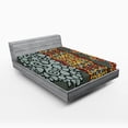 thumbnail image 1 of Ambesonne Geometric Fitted Sheet, Grey Rounds in Border, Full Size, Marigold Orange, 1 of 2
