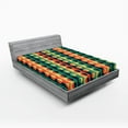thumbnail image 1 of Ambesonne Geometric Fitted Sheet, Half-Pattern Rings, Full Size, Orange Teal, 1 of 2