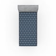 thumbnail image 1 of Ambesonne Geometric Fitted Sheet, Japanese Lotus Circle, Twin XL Size, Dark Blue Cream, 1 of 5