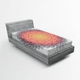 thumbnail image 1 of Ambesonne Geometric Fitted Sheet, Mandala Orient Heart, Twin XL Size, Multicolor, 1 of 2