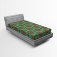 thumbnail image 1 of Ambesonne Geometric Fitted Sheet, Mandala, Twin XL Size, Green Red Yellow, 1 of 2