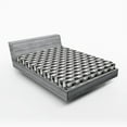 thumbnail image 1 of Ambesonne Geometric Fitted Sheet, Minimalist Link Shape, Queen Size, Grey Black White, 1 of 2