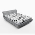 thumbnail image 1 of Ambesonne Geometric Fitted Sheet, Minimalist Rounds, Full Size, Black White, 1 of 2