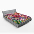 thumbnail image 1 of Ambesonne Geometric Fitted Sheet, Modern Colored Design, Full Size, Multicolor, 1 of 2
