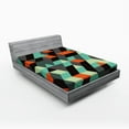 thumbnail image 1 of Ambesonne Geometric Fitted Sheet, Modern Design Image, Queen Size, Multicolor, 1 of 2