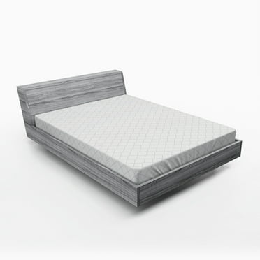 Ambesonne Geometric Fitted Sheet, Modern Dotted Squares, Queen Size, Grey White