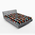thumbnail image 1 of Ambesonne Geometric Fitted Sheet, Modern Hexagon Design, Full Size, Turquoise Salmon, 1 of 2