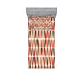 thumbnail image 1 of Ambesonne Geometric Fitted Sheet & Pillow Sham Set, 70s Retro Style, Twin, Multicolor, 1 of 2